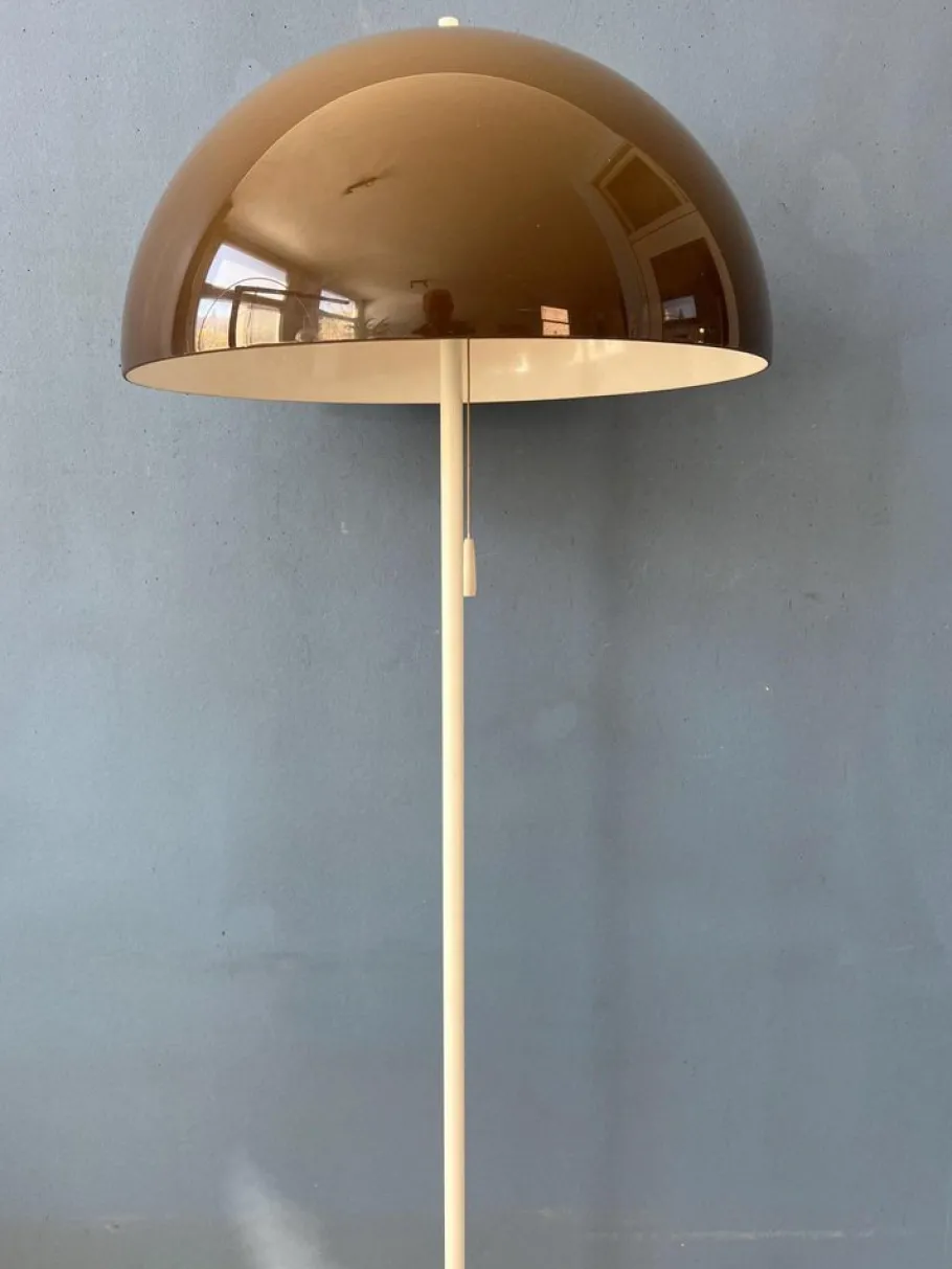 Discount Pamono Vintage Mushroom Floor Lamp with Brown Faded Acrylic Glass Shade from Gepo