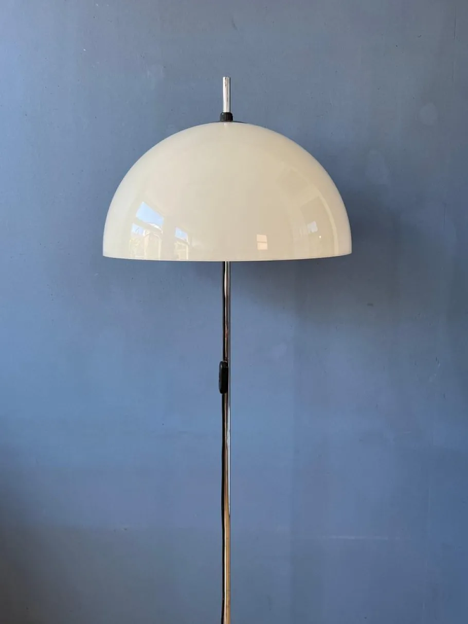 Outlet Pamono Vintage Mushroom Floor Lamp with White Acrylic Glass Shade from Dijkstra, 1970s