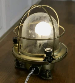 New Pamono Vintage Nautical Brass Bulk Head Light, 1920s