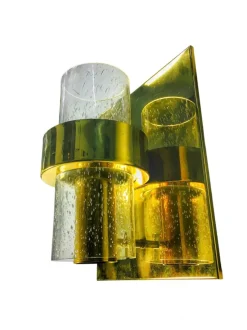 New Pamono Vintage Norwegian Hovik Wall Lamp attributed to Jonas Hidle for Hadeland Glassverk, 1970s