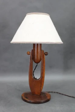 Pamono Vintage Oak Table Lamp, 1960s