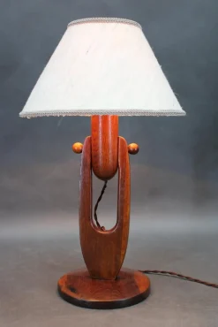 Pamono Vintage Oak Table Lamp, 1960s