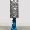 Pamono Vintage Ocean Blue Ceramic Table Lamp, Belgium, 1970s
