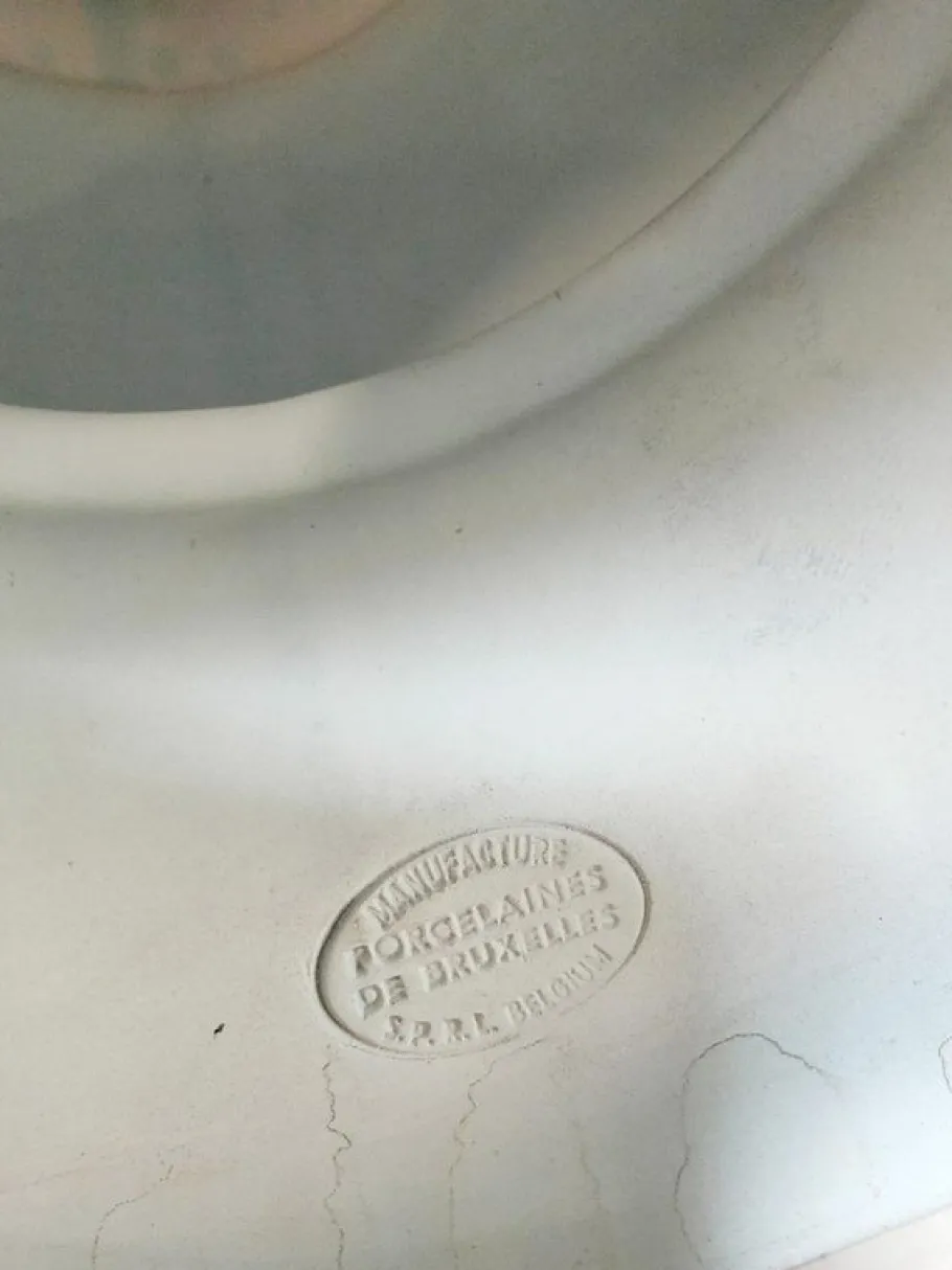 Pamono Vintage Ocean Blue Ceramic Table Lamp, Belgium, 1970s