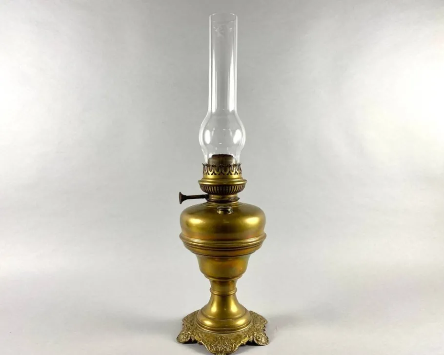 Clearance Pamono Vintage Oil Table Lamp in Brass from Lempereur & Bernard, Belgium