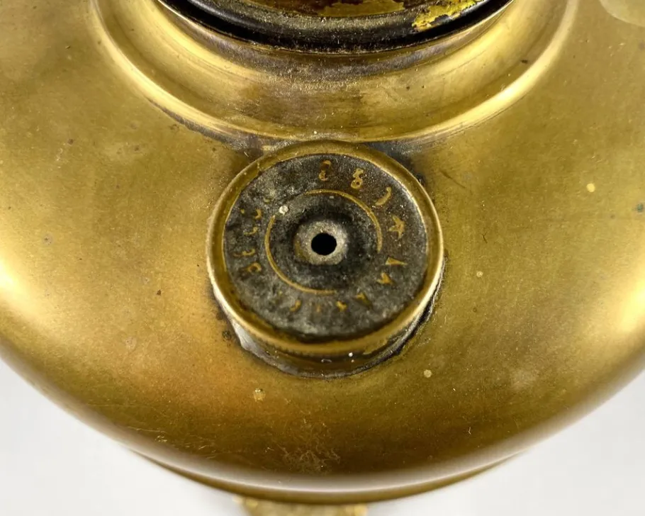 Clearance Pamono Vintage Oil Table Lamp in Brass from Lempereur & Bernard, Belgium