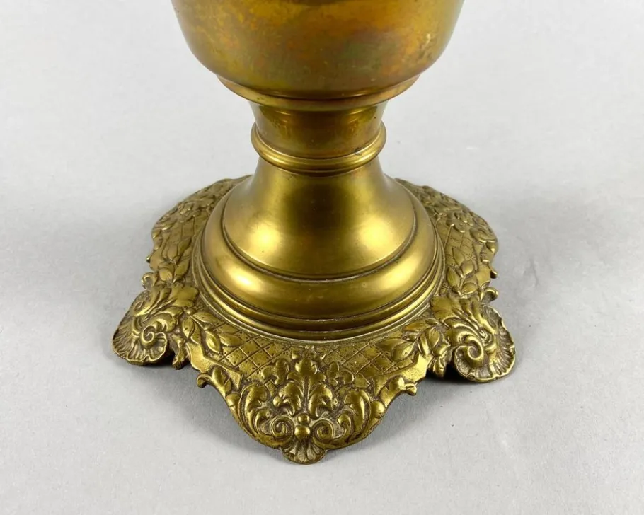 Clearance Pamono Vintage Oil Table Lamp in Brass from Lempereur & Bernard, Belgium