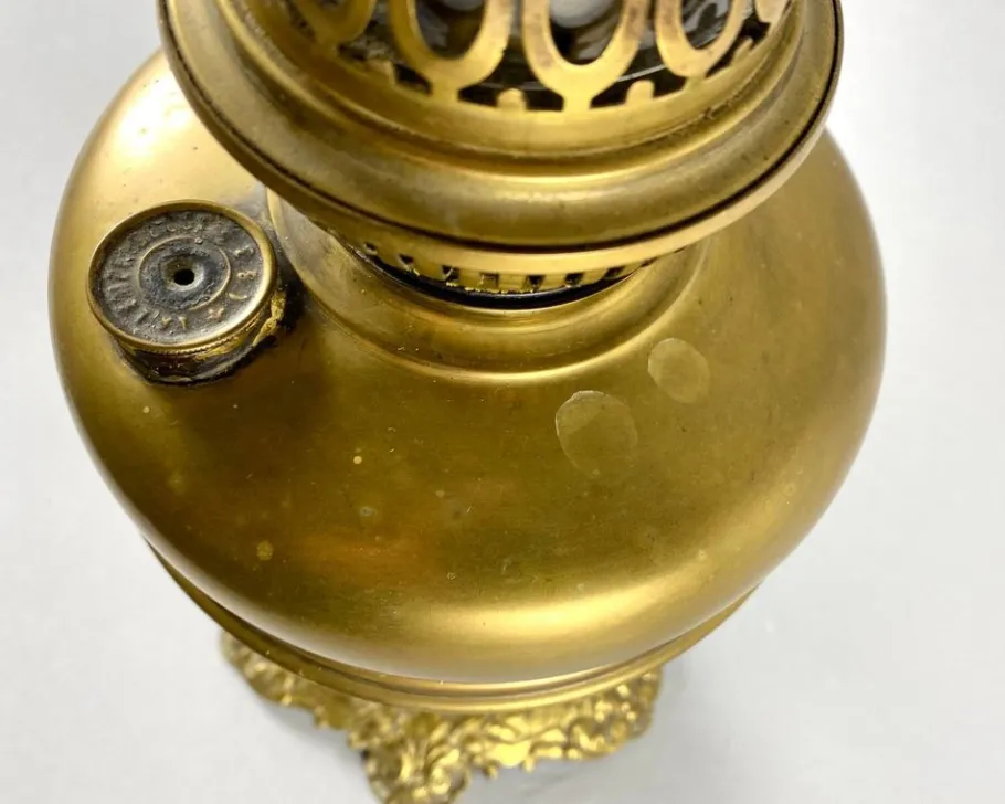 Clearance Pamono Vintage Oil Table Lamp in Brass from Lempereur & Bernard, Belgium