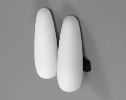 Best Pamono Vintage Opaline Glass Wall Lamps by Louis Kalff for Philips, 1950s, Set of 2