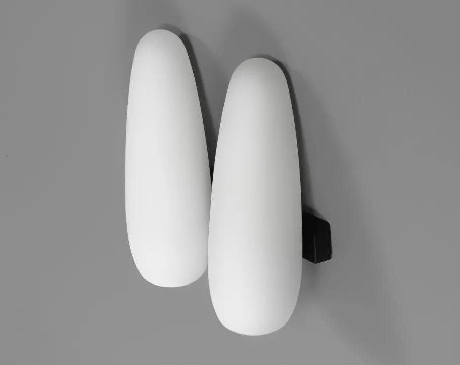 Best Pamono Vintage Opaline Glass Wall Lamps by Louis Kalff for Philips, 1950s, Set of 2