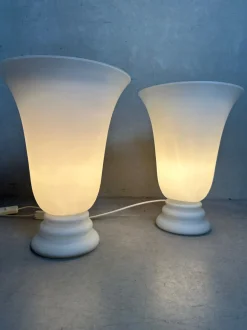 Discount Pamono Vintage Opaline Lamps, 1970s, Set of 2
