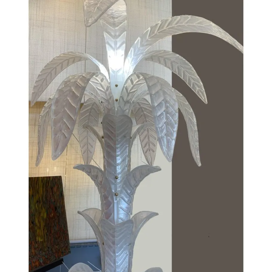 Discount Pamono Vintage Opalino Palm Tree Murano Glass Floor Lamp by Simoeng