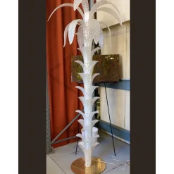 Discount Pamono Vintage Opalino Palm Tree Murano Glass Floor Lamp by Simoeng