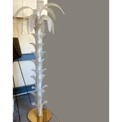 Discount Pamono Vintage Opalino Palm Tree Murano Glass Floor Lamp by Simoeng