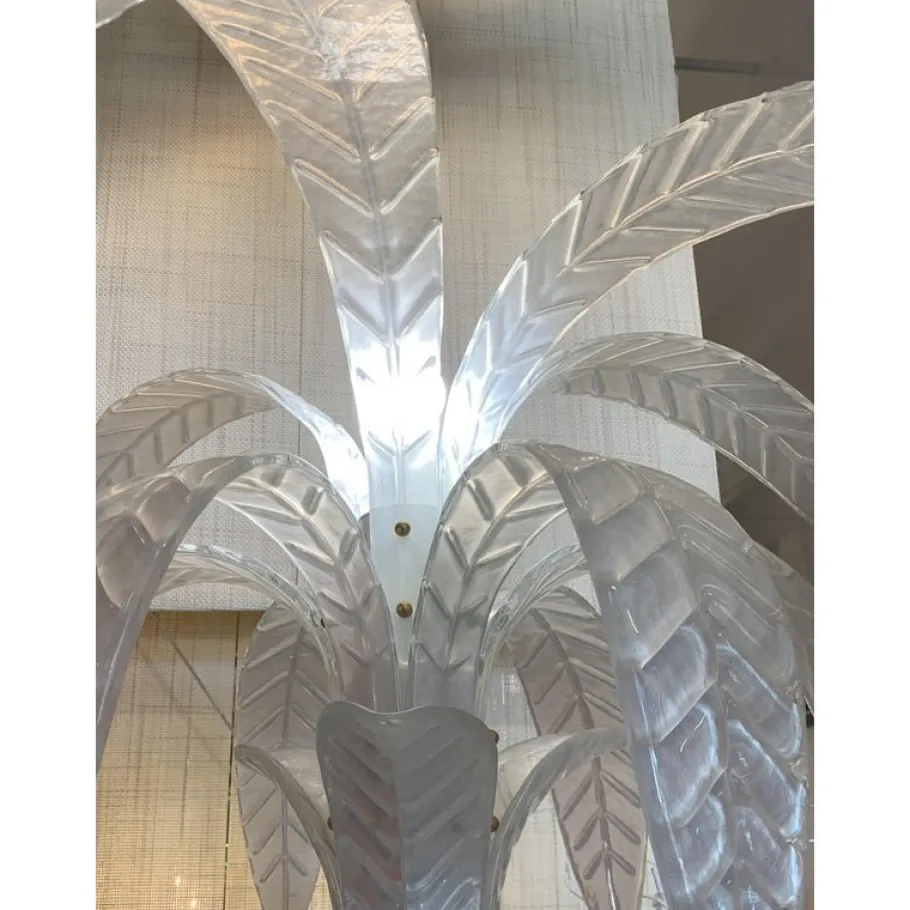 Discount Pamono Vintage Opalino Palm Tree Murano Glass Floor Lamp by Simoeng