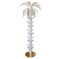 Outlet Pamono Vintage Opalino Palm Tree Murano Glass Floor Lamp from Simoeng