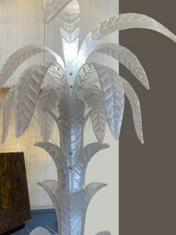 Outlet Pamono Vintage Opalino Palm Tree Murano Glass Floor Lamp from Simoeng