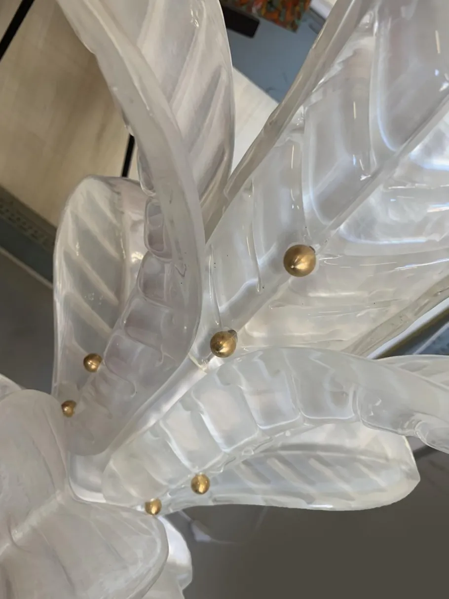 Outlet Pamono Vintage Opalino Palm Tree Murano Glass Floor Lamp from Simoeng