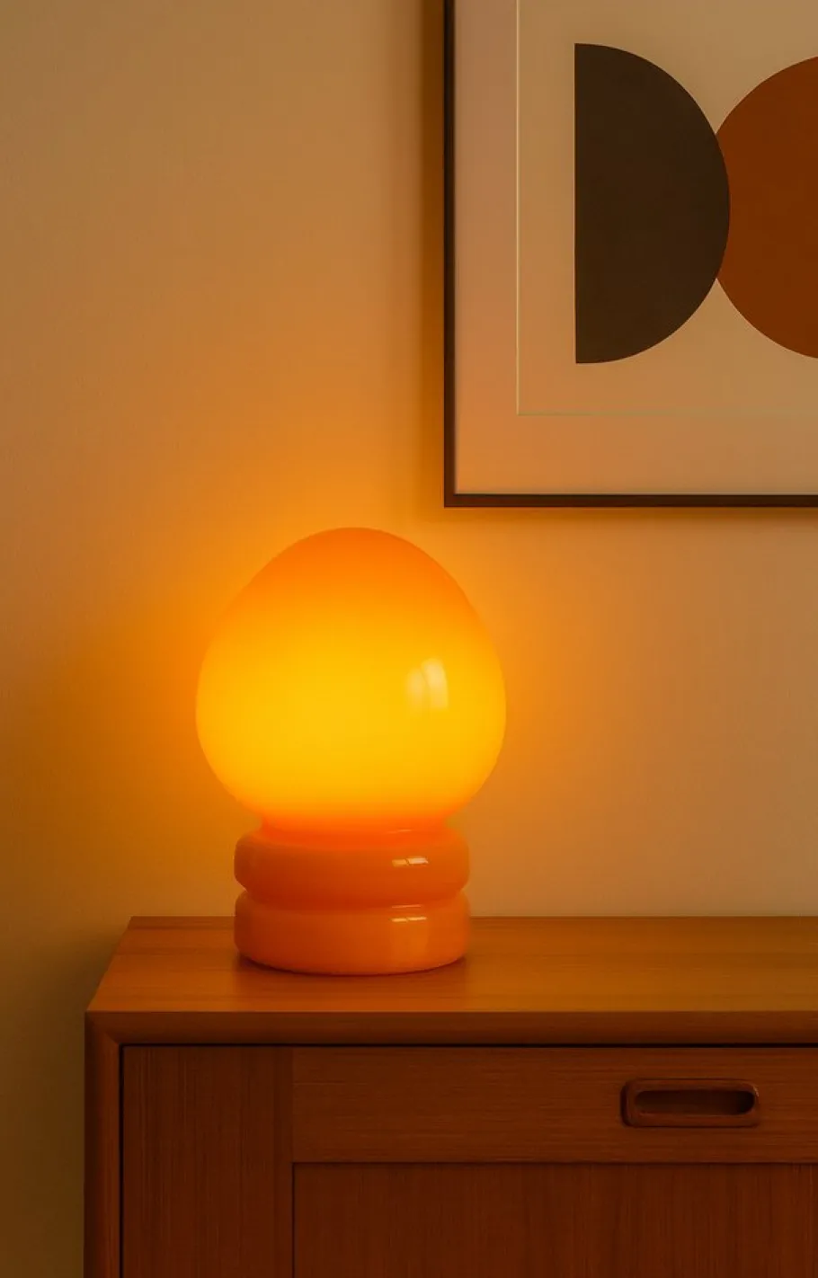 Outlet Pamono Vintage Orange Blown Glass Lamp, 1970s
