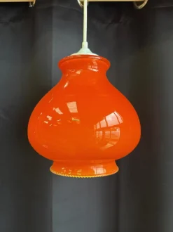 Best Pamono Vintage Orange Opaline Pendant Light, 1970s