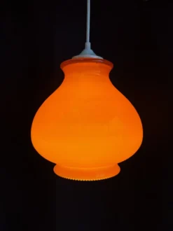 Best Pamono Vintage Orange Opaline Pendant Light, 1970s