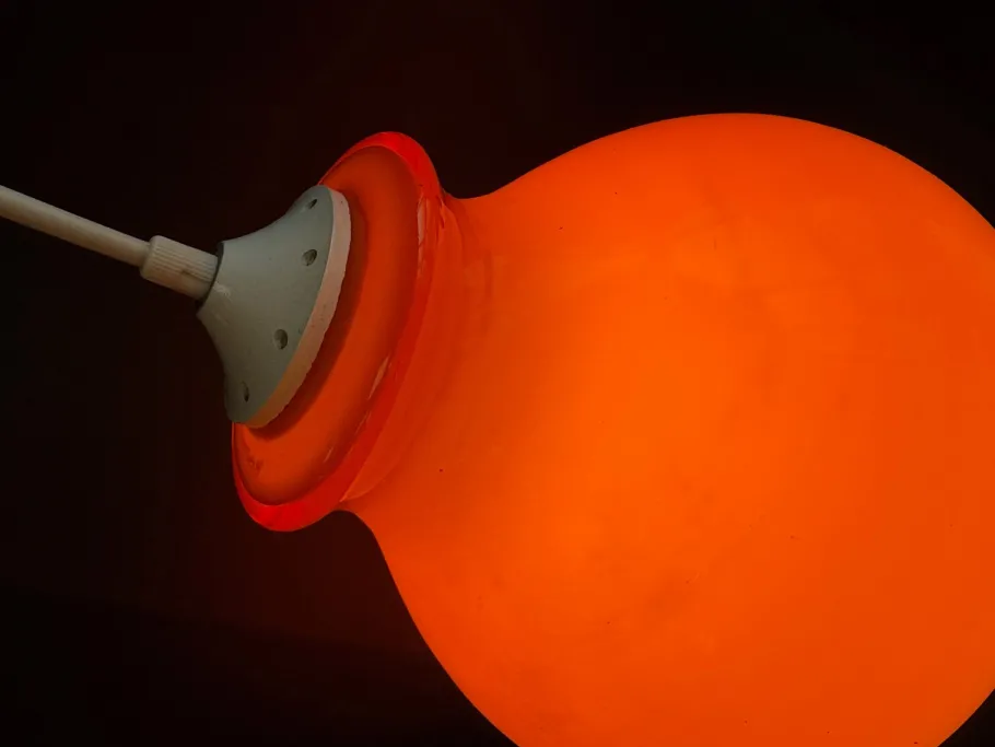 Best Pamono Vintage Orange Opaline Pendant Light, 1970s