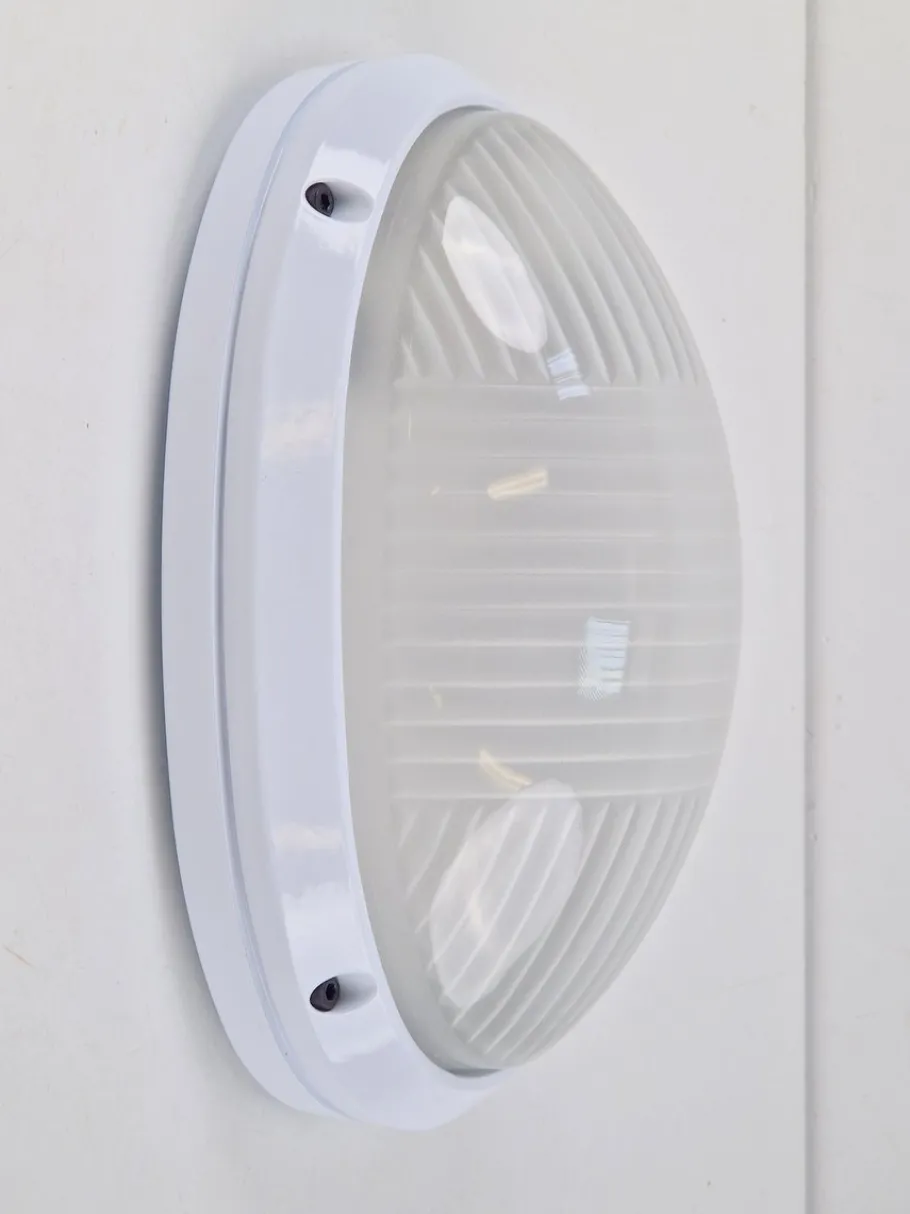 Clearance Pamono Vintage Oval Outdoor Wall Lamp by Simes Vedo, 1980s, Set of 4