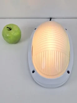 Clearance Pamono Vintage Oval Outdoor Wall Lamp by Simes Vedo, 1980s, Set of 4