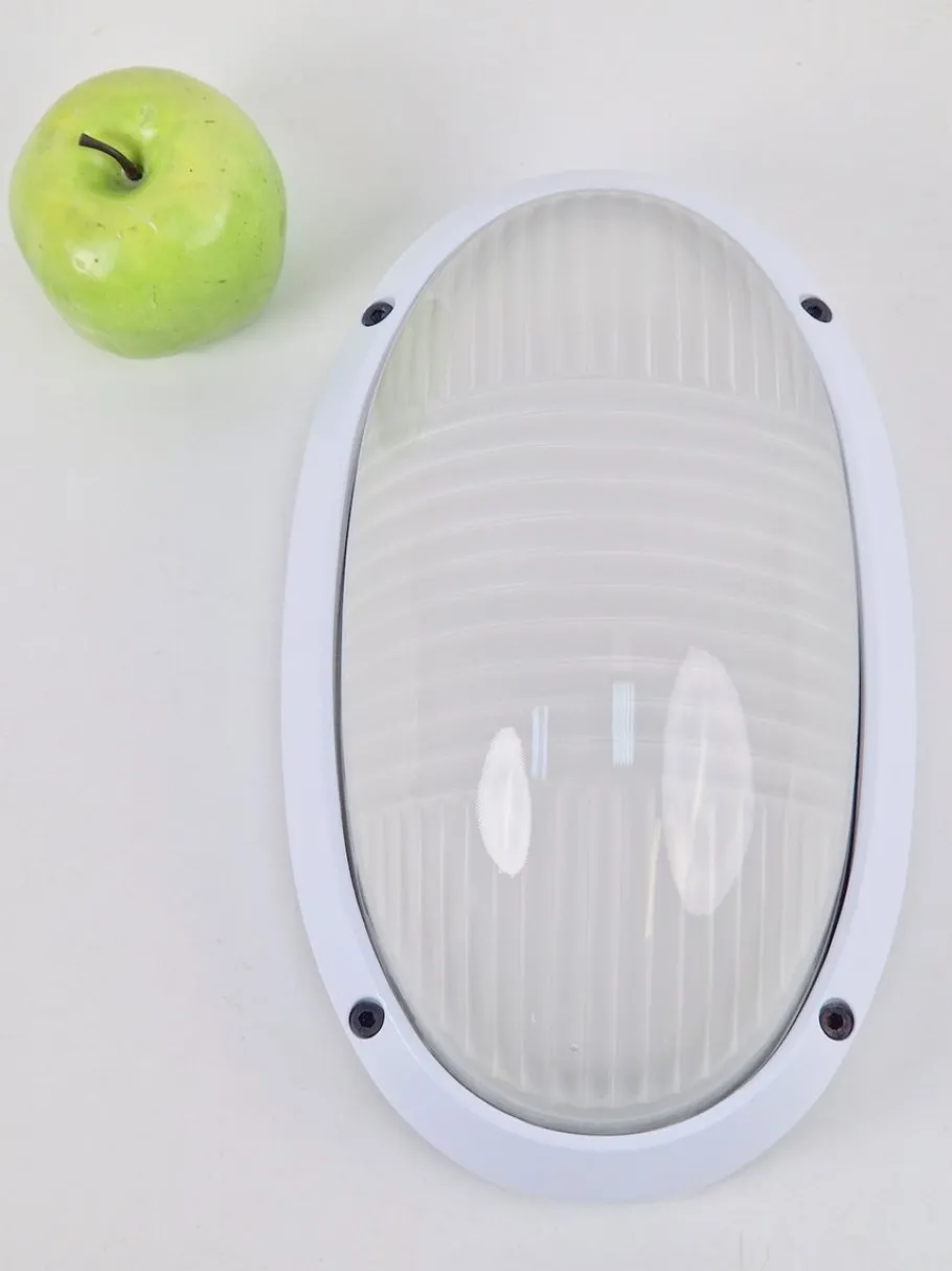 Clearance Pamono Vintage Oval Outdoor Wall Lamp by Simes Vedo, 1980s, Set of 4