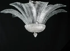 Discount Pamono Vintage Palmette Chandelier in Handmade Murano Crystal, Italy, 1985