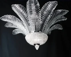 Discount Pamono Vintage Palmette Chandelier in Handmade Murano Crystal, Italy, 1985