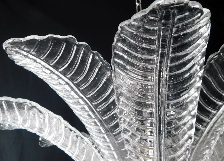 Discount Pamono Vintage Palmette Chandelier in Handmade Murano Crystal, Italy, 1985