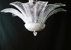 Discount Pamono Vintage Palmette Chandelier in Handmade Murano Crystal, Italy, 1985