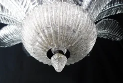 Discount Pamono Vintage Palmette Chandelier in Handmade Murano Crystal, Italy, 1985