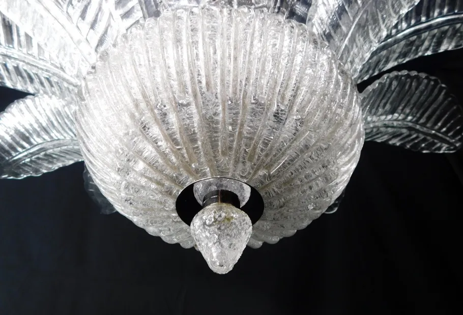 Discount Pamono Vintage Palmette Chandelier in Handmade Murano Crystal, Italy, 1985