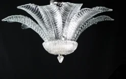 Discount Pamono Vintage Palmette Chandelier in Handmade Murano Crystal, Italy, 1985