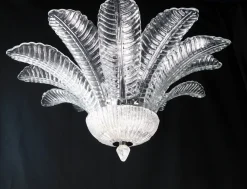 Discount Pamono Vintage Palmette Chandelier in Handmade Murano Crystal, Italy, 1985
