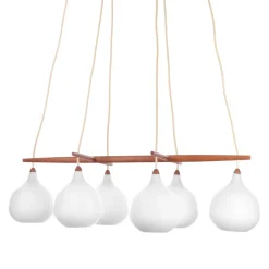 Clearance Pamono Vintage Pendant Lamp in Teak & Glass by Uno & Östen Kristiansson for Luxus, 1950s