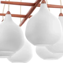 Clearance Pamono Vintage Pendant Lamp in Teak & Glass by Uno & Östen Kristiansson for Luxus, 1950s