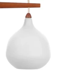 Clearance Pamono Vintage Pendant Lamp in Teak & Glass by Uno & Östen Kristiansson for Luxus, 1950s