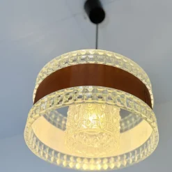New Pamono Vintage Pendant Lamp with Brown Ring, 1970s