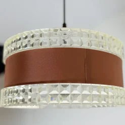 New Pamono Vintage Pendant Lamp with Brown Ring, 1970s