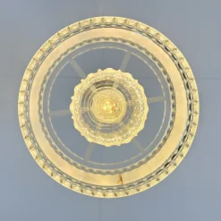 New Pamono Vintage Pendant Lamp with Brown Ring, 1970s