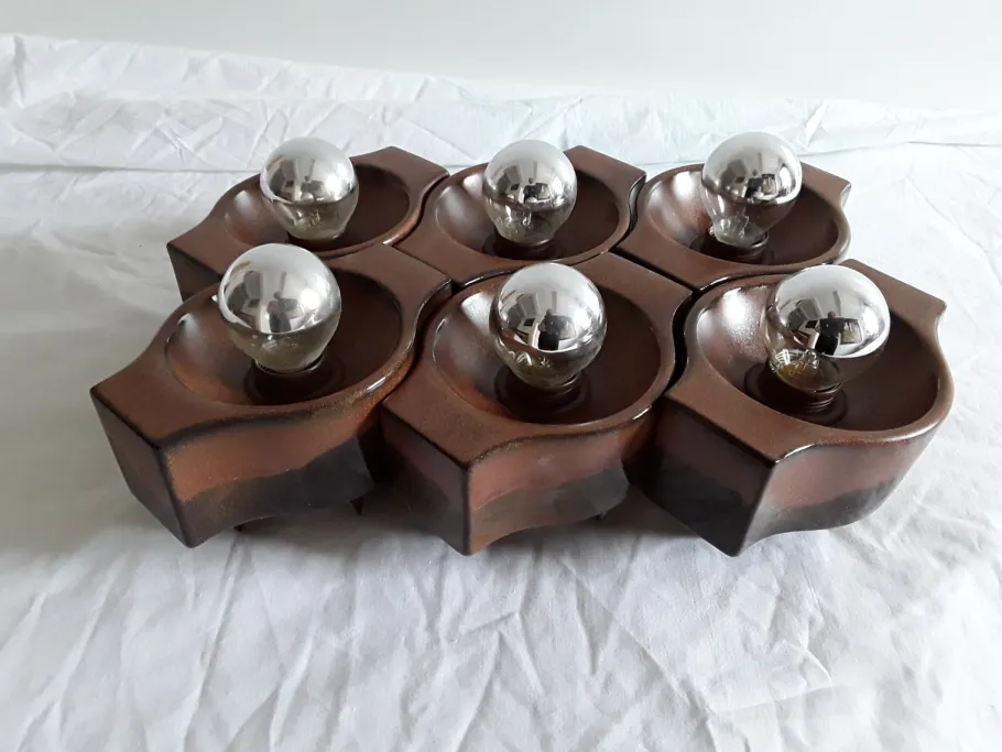 Hot Pamono Vintage Pop Art German Ceramic Sconces by Cari Zalloni for Leola, 1970s, Set of 6