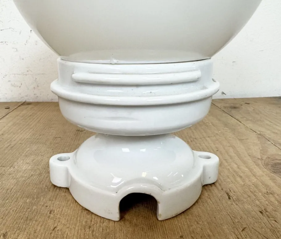 Discount Pamono Vintage Porcelain and Milk Glass Ceiling Light, 1960s