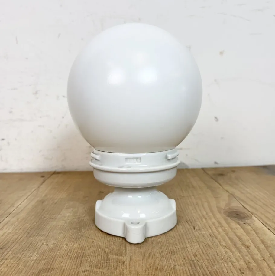 Discount Pamono Vintage Porcelain and Milk Glass Ceiling Light, 1960s