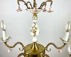 Sale Pamono Vintage Porcelain Chandelier & Sconces, Italy, Set of 3