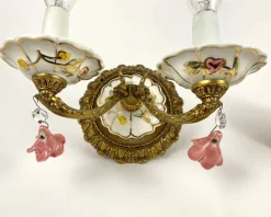 Sale Pamono Vintage Porcelain Chandelier & Sconces, Italy, Set of 3