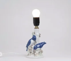 New Pamono Vintage Porcelain Lamp Base with Kingfishers from Wagner & Apel, 1960s