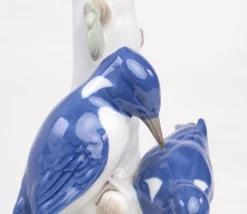 New Pamono Vintage Porcelain Lamp Base with Kingfishers from Wagner & Apel, 1960s